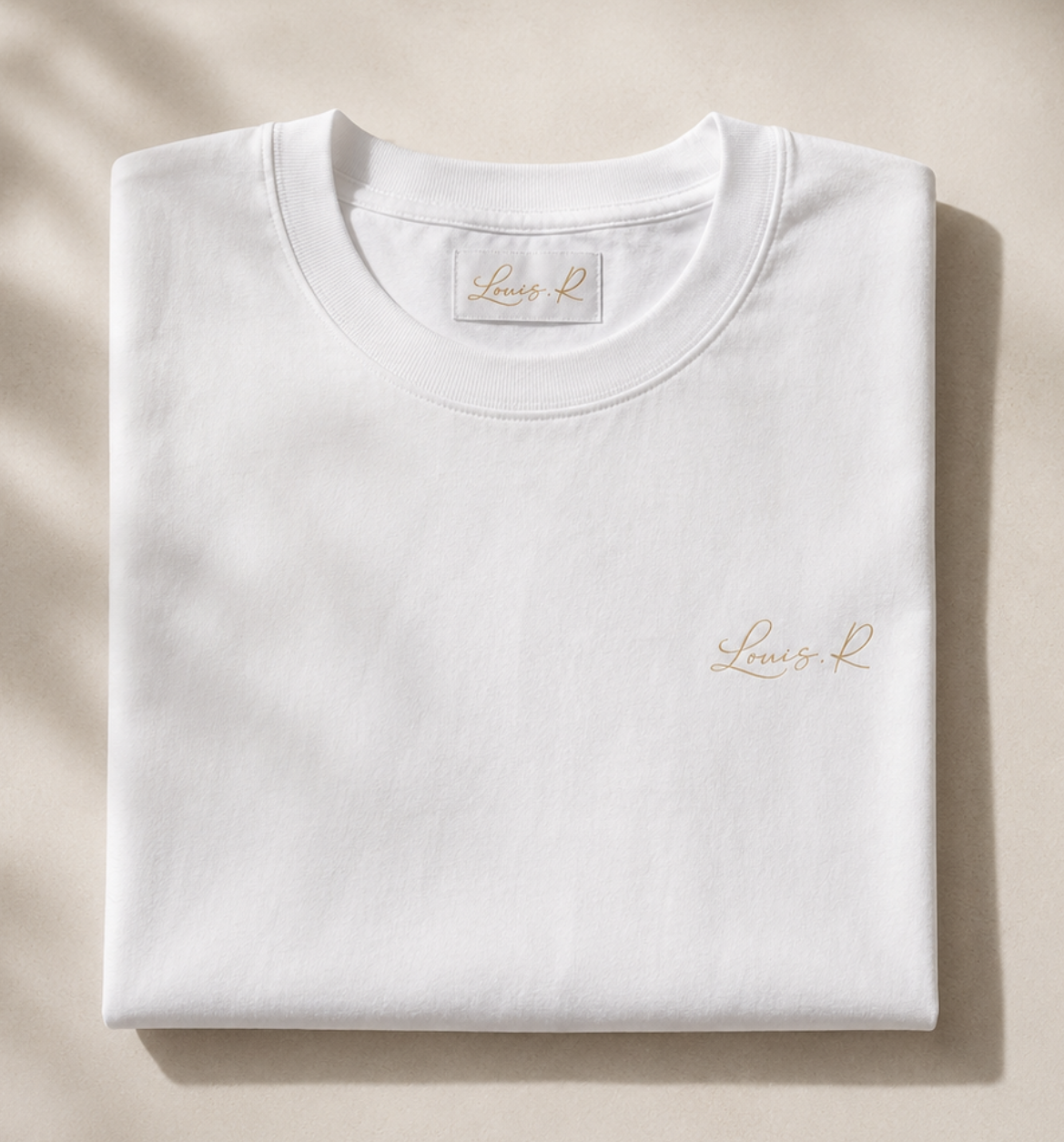 T-shirt noir premium blanc Louis.R avec logo doré